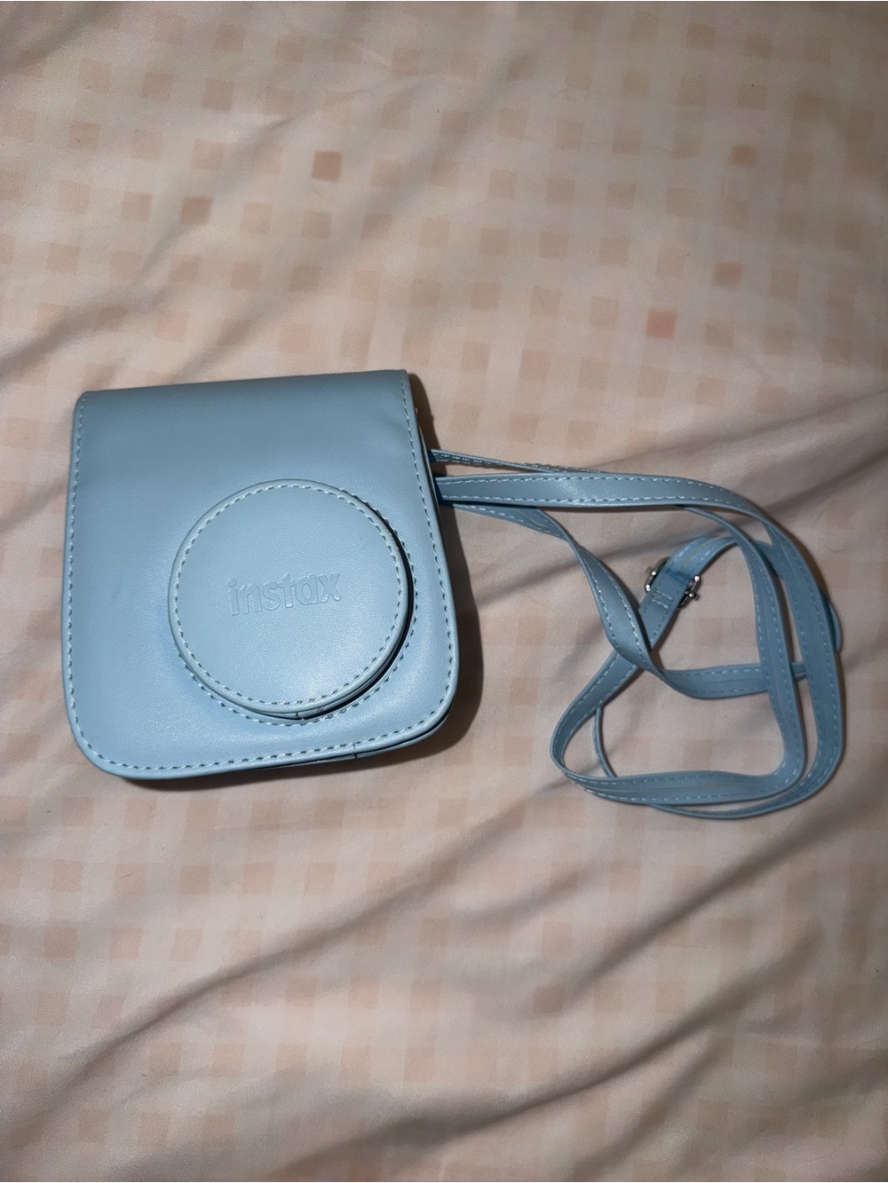 Instax Light Blue Crossbody Camera Case with Strap